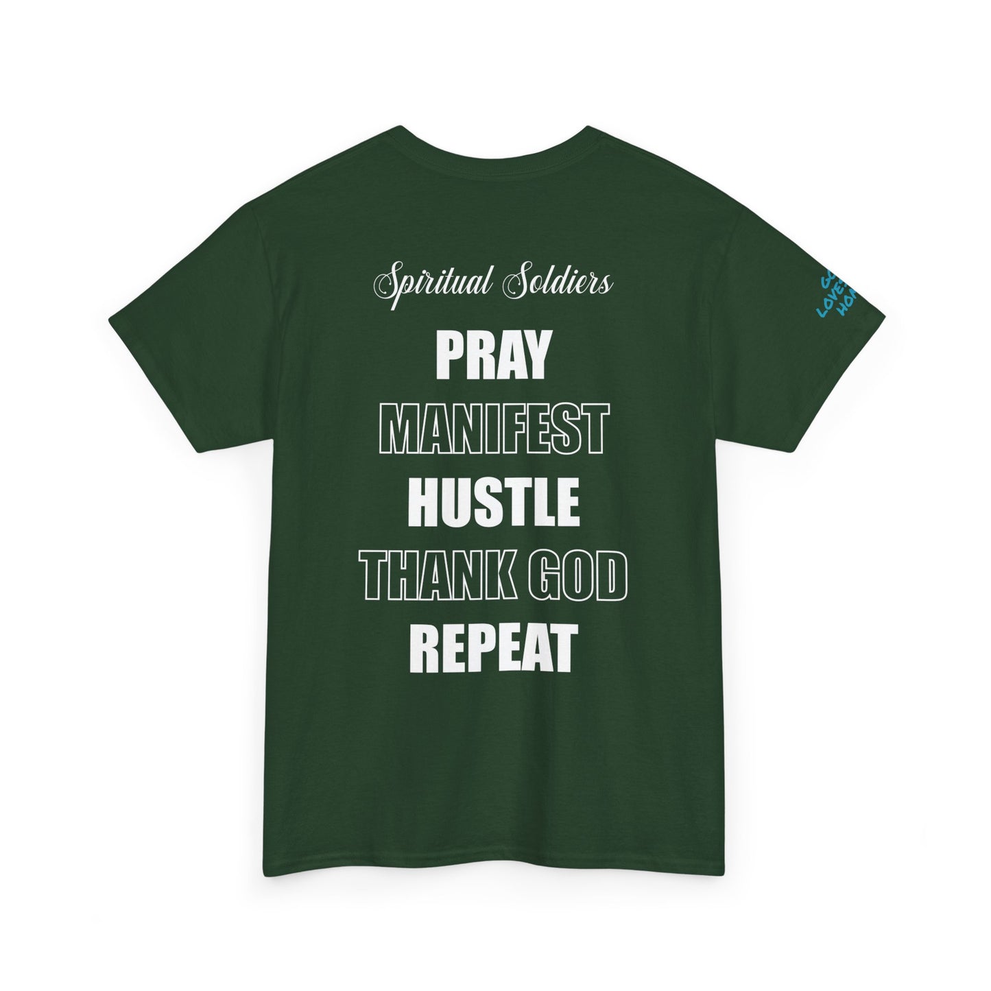 Pray Manifest Hustle Thank God Repeat Unisex Tee