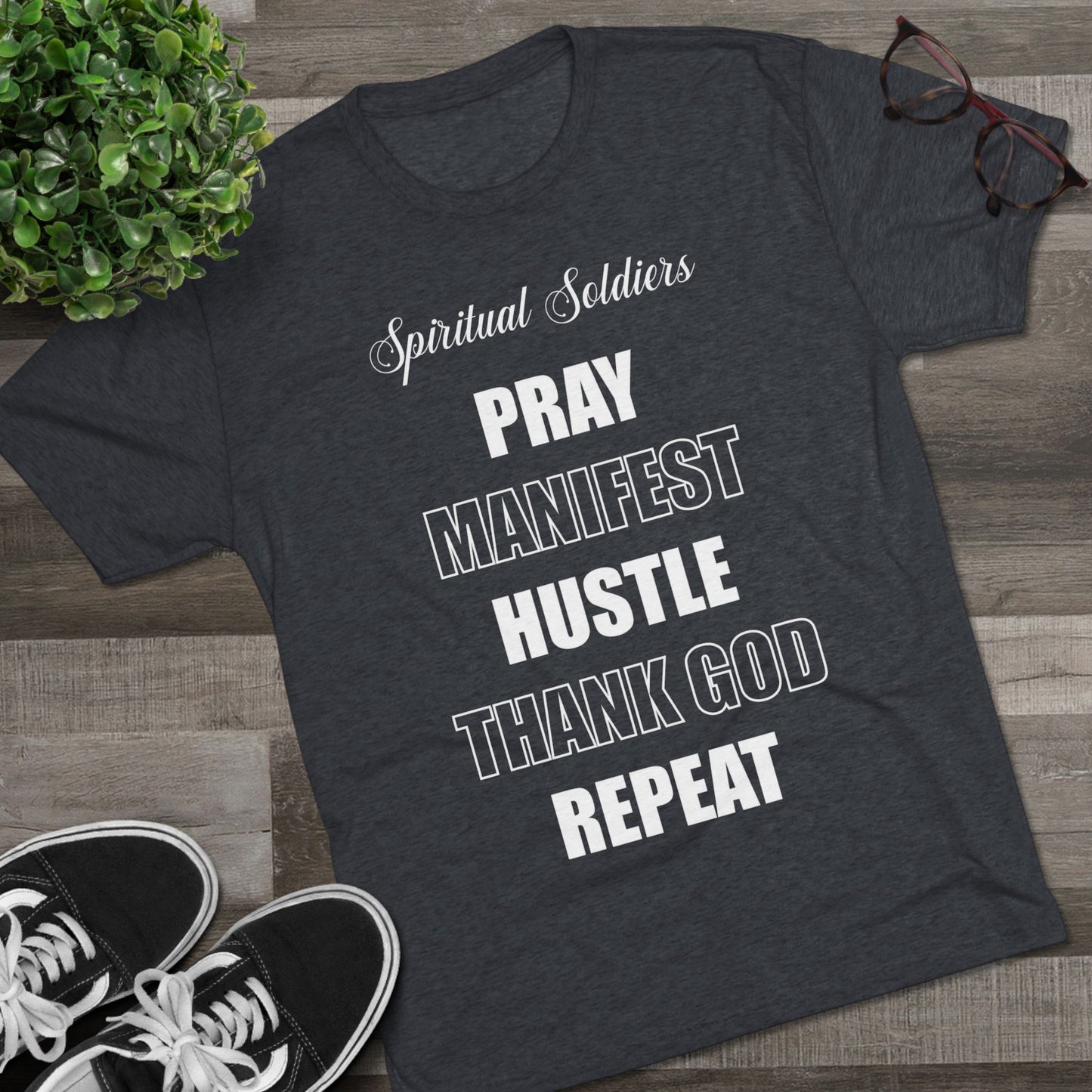 Spiritual Soldiers Tri-Blend Crew Tee | Faith-Based T-Shirt, Inspirational Apparel, Christian Gifts, Motivational Clothing, Everyday Wear