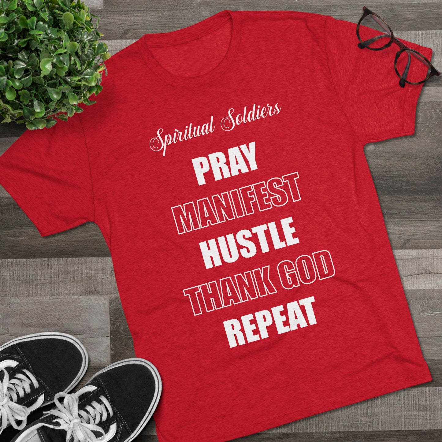 Spiritual Soldiers Tri-Blend Crew Tee | Faith-Based T-Shirt, Inspirational Apparel, Christian Gifts, Motivational Clothing, Everyday Wear