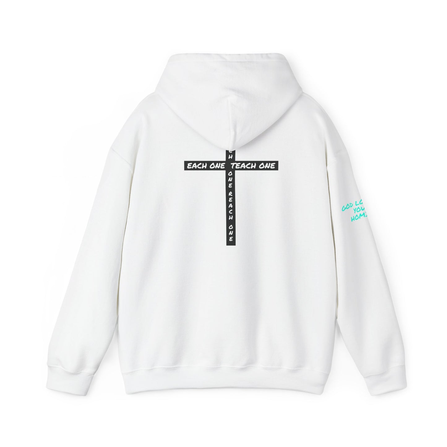 Highly Favored Hoodie — ‘Each One Teach One’ Cross Christian Pullover