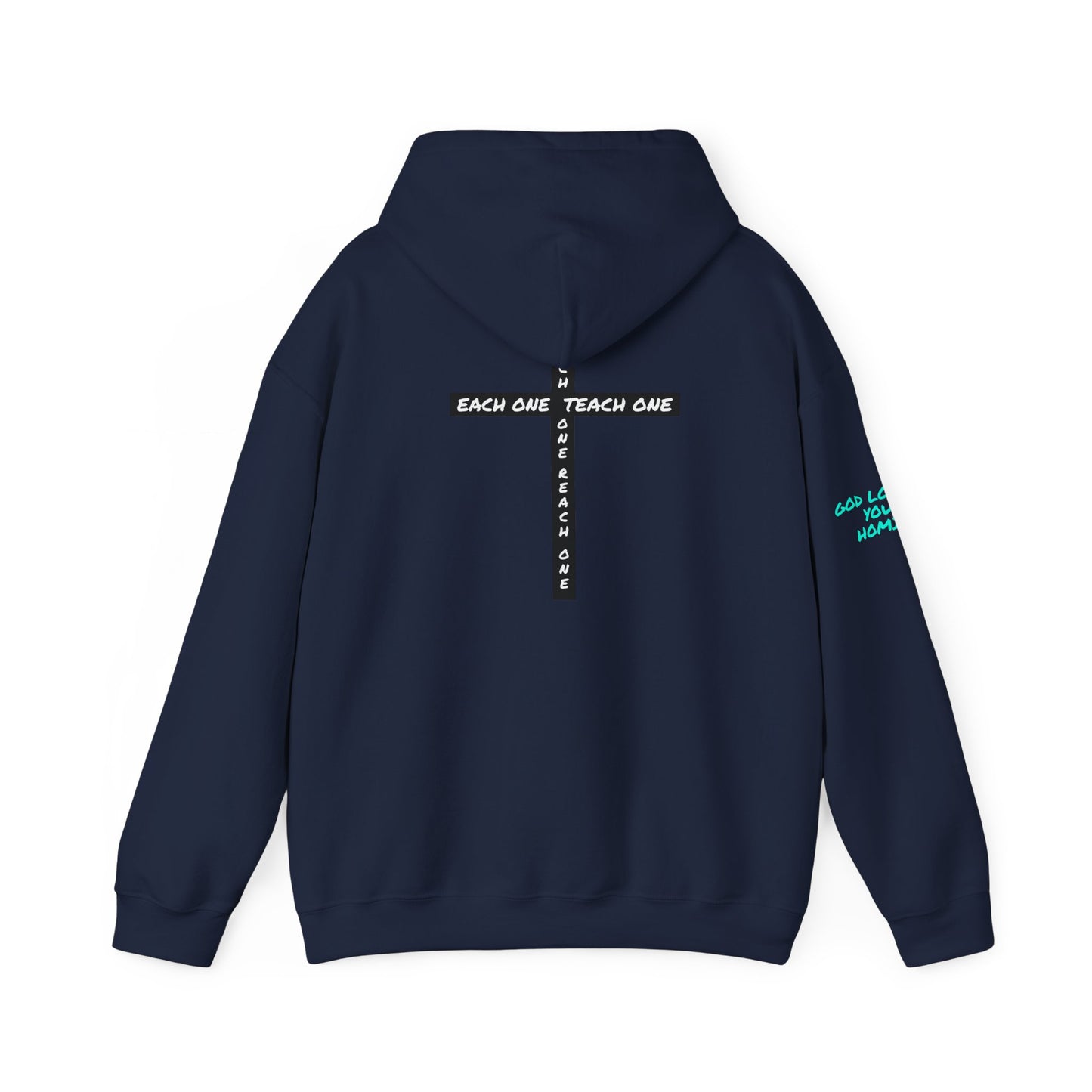 Highly Favored Hoodie — ‘Each One Teach One’ Cross Christian Pullover