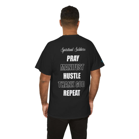 Pray Manifest Hustle Thank God Repeat Unisex Tee