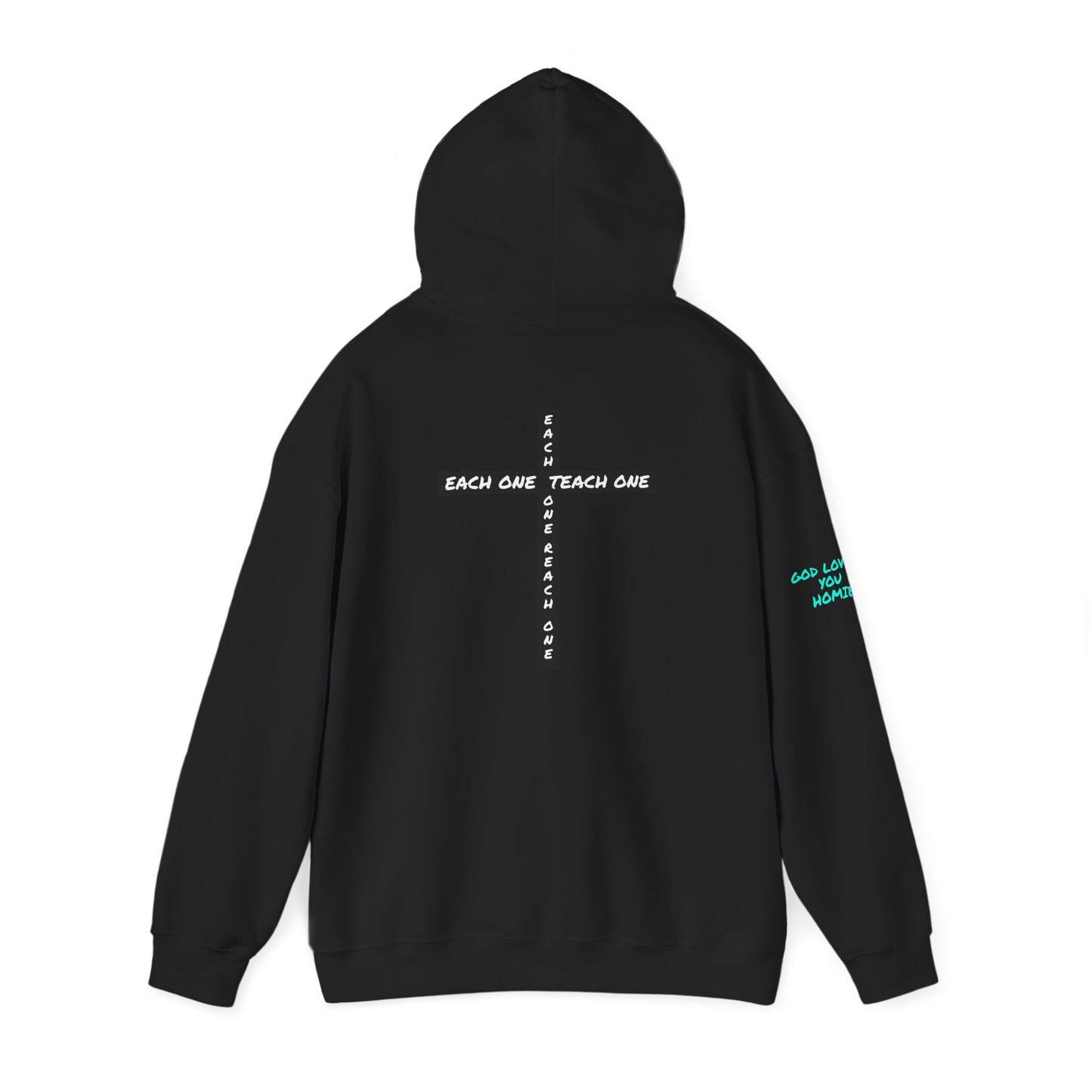 Highly Favored Hoodie — ‘Each One Teach One’ Cross Christian Pullover