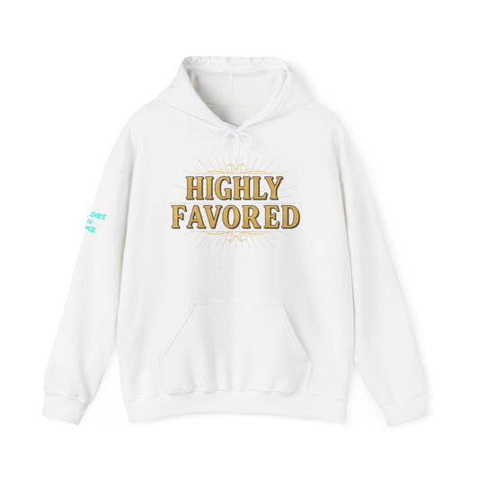 Highly Favored Hoodie — ‘Each One Teach One’ Cross Christian Pullover