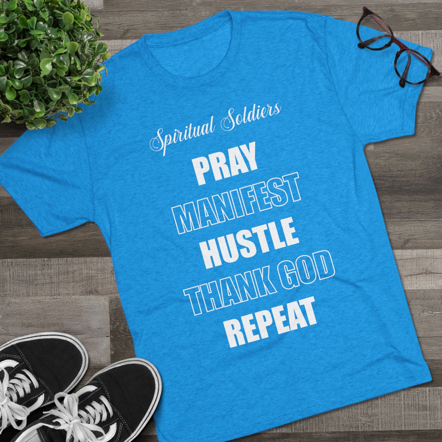 Spiritual Soldiers Tri-Blend Crew Tee | Faith-Based T-Shirt, Inspirational Apparel, Christian Gifts, Motivational Clothing, Everyday Wear