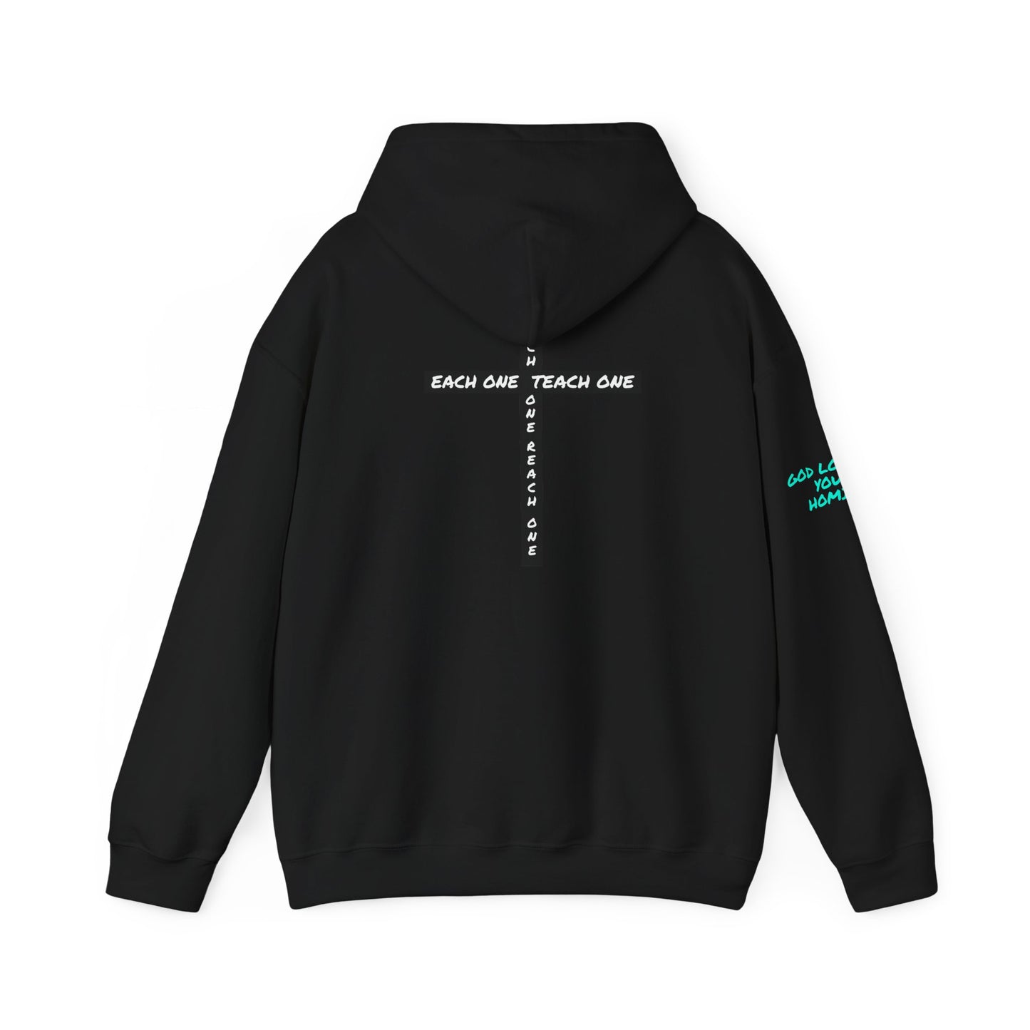 Highly Favored Hoodie — ‘Each One Teach One’ Cross Christian Pullover
