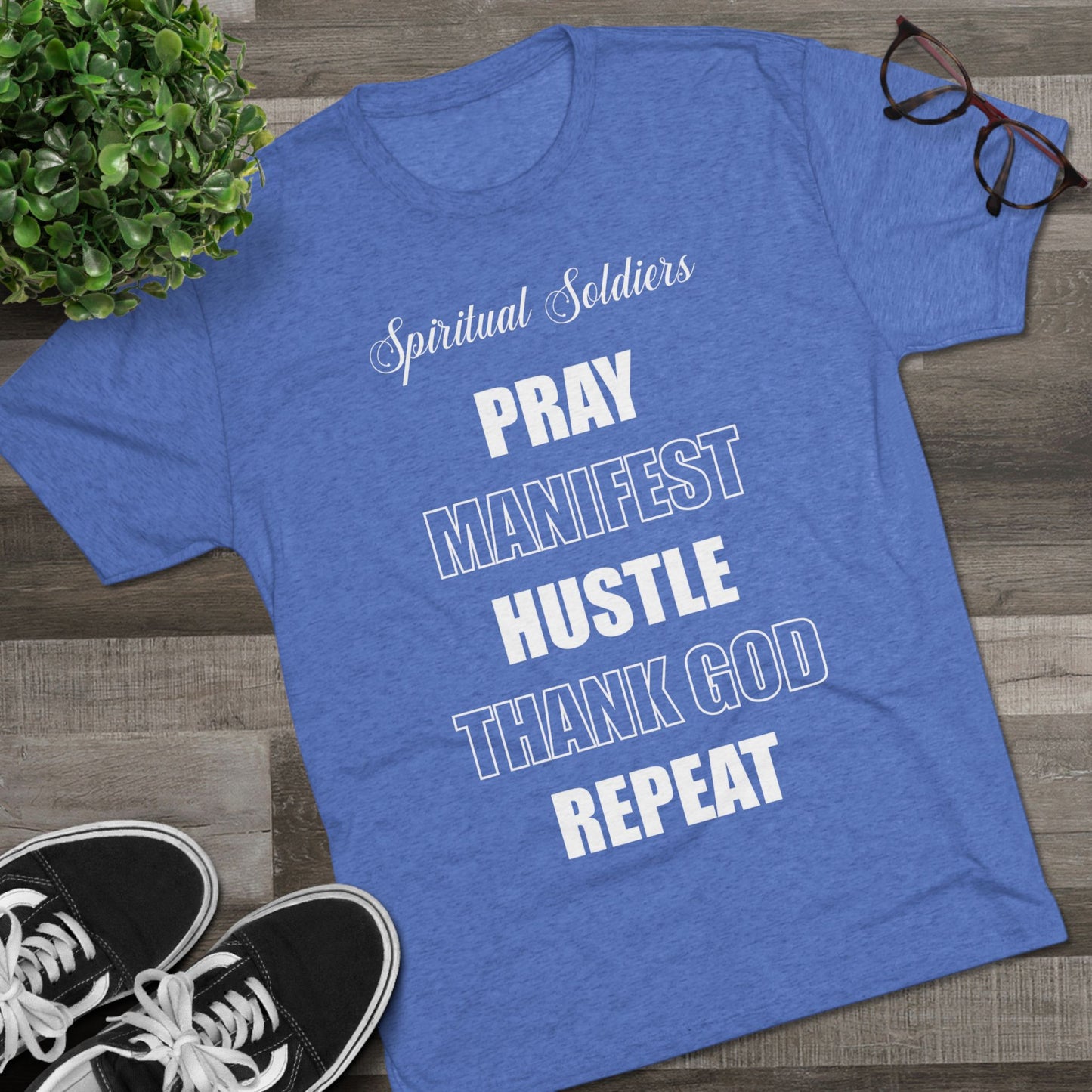 Spiritual Soldiers Tri-Blend Crew Tee | Faith-Based T-Shirt, Inspirational Apparel, Christian Gifts, Motivational Clothing, Everyday Wear