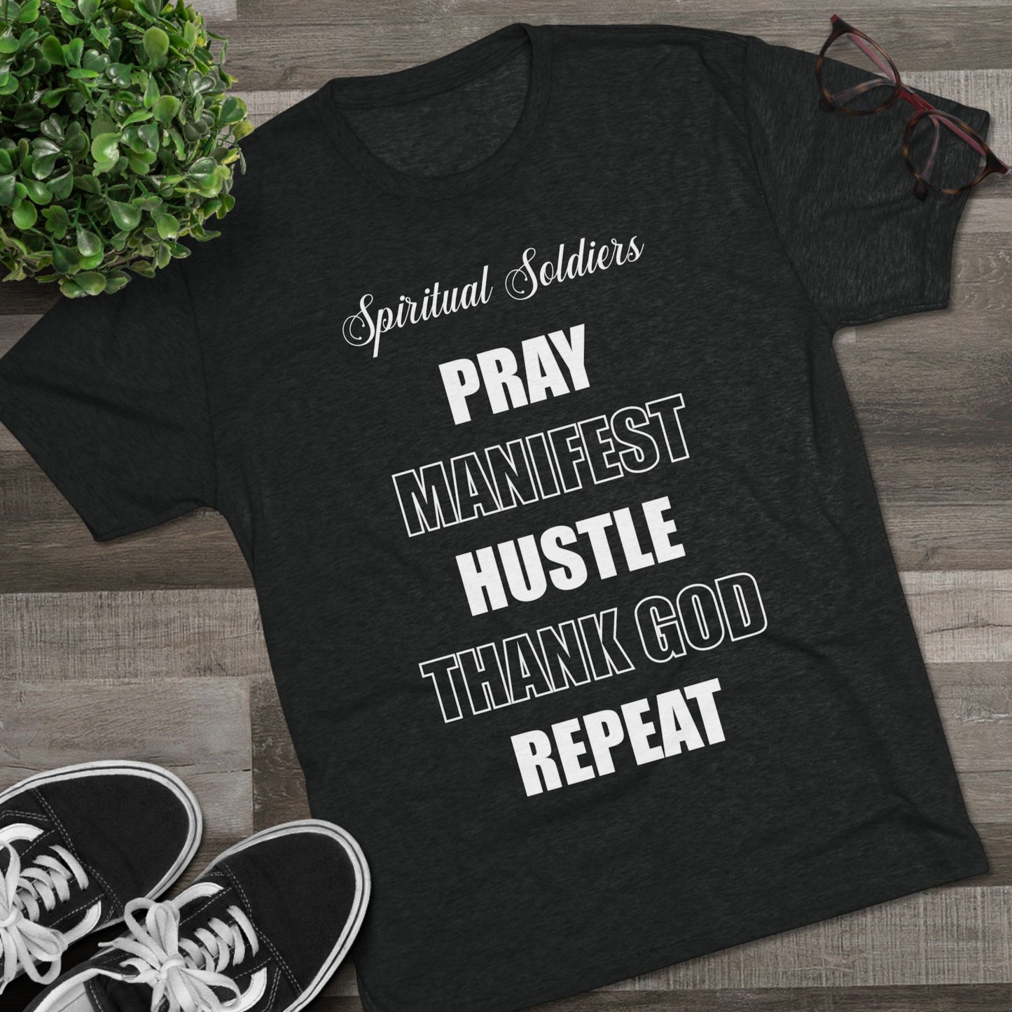 Spiritual Soldiers Tri-Blend Crew Tee | Faith-Based T-Shirt, Inspirational Apparel, Christian Gifts, Motivational Clothing, Everyday Wear