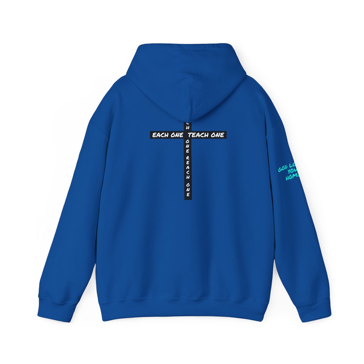Highly Favored Hoodie — ‘Each One Teach One’ Cross Christian Pullover