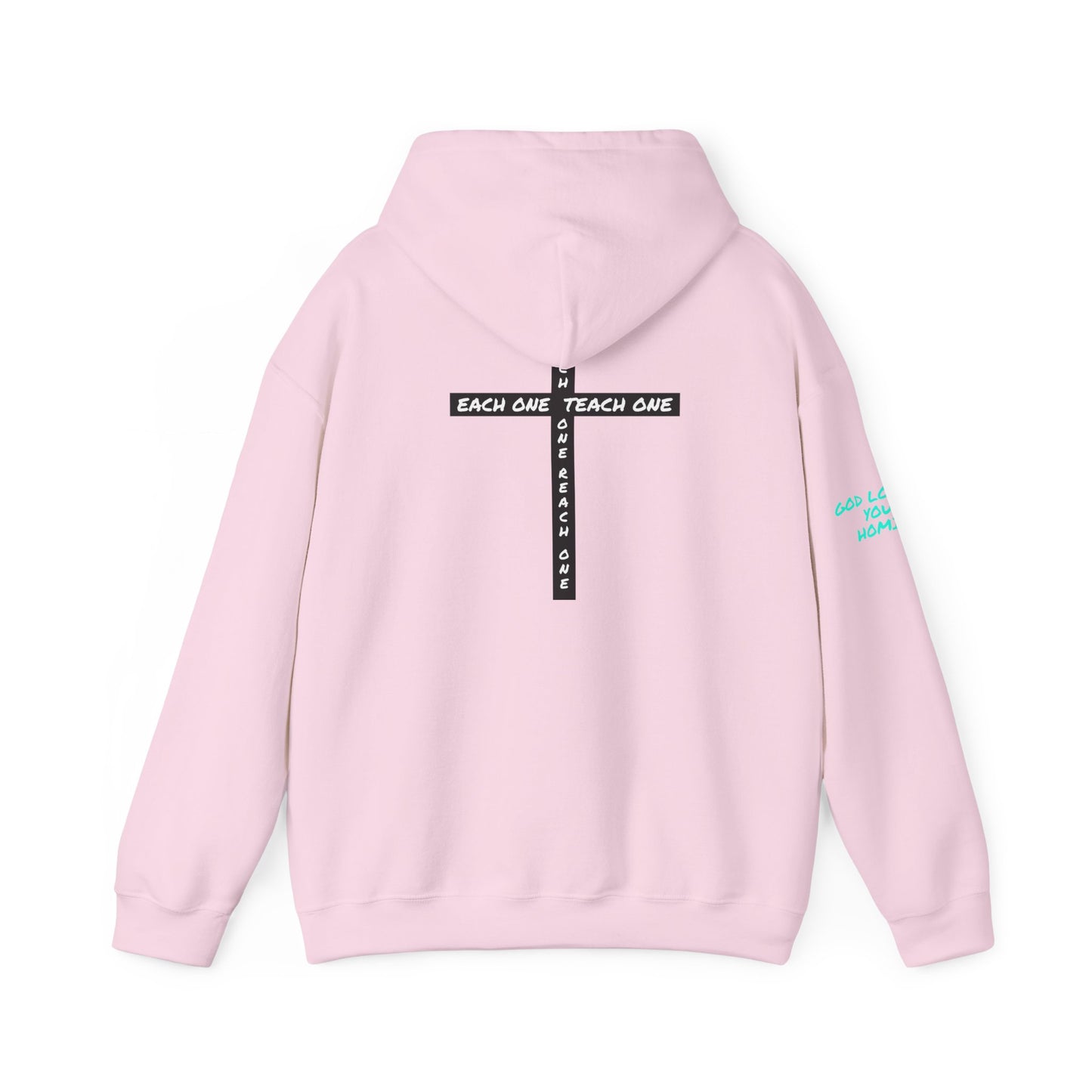 Highly Favored Hoodie — ‘Each One Teach One’ Cross Christian Pullover