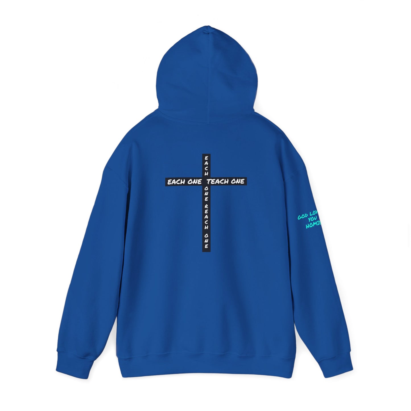 Highly Favored Hoodie — ‘Each One Teach One’ Cross Christian Pullover