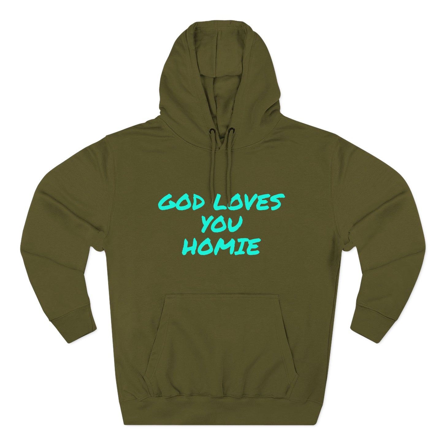 God Loves You Homie Fleece Hoodie, Motivational Sweatshirt, Spiritual Gift, Streetwear, Cozy Loungewear, Faith-Inspired Apparel