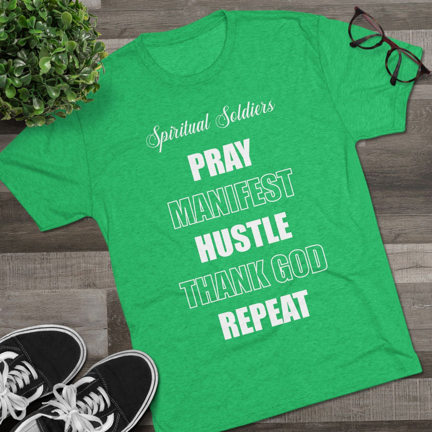Spiritual Soldiers Tri-Blend Crew Tee | Faith-Based T-Shirt, Inspirational Apparel, Christian Gifts, Motivational Clothing, Everyday Wear