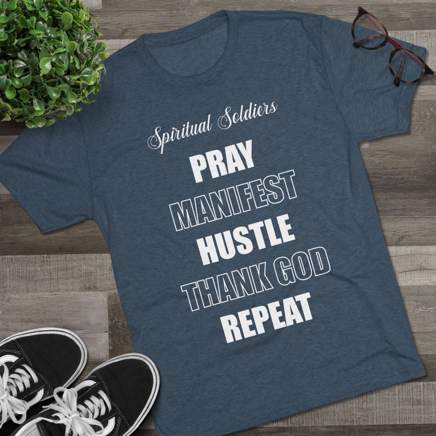 Spiritual Soldiers Tri-Blend Crew Tee | Faith-Based T-Shirt, Inspirational Apparel, Christian Gifts, Motivational Clothing, Everyday Wear