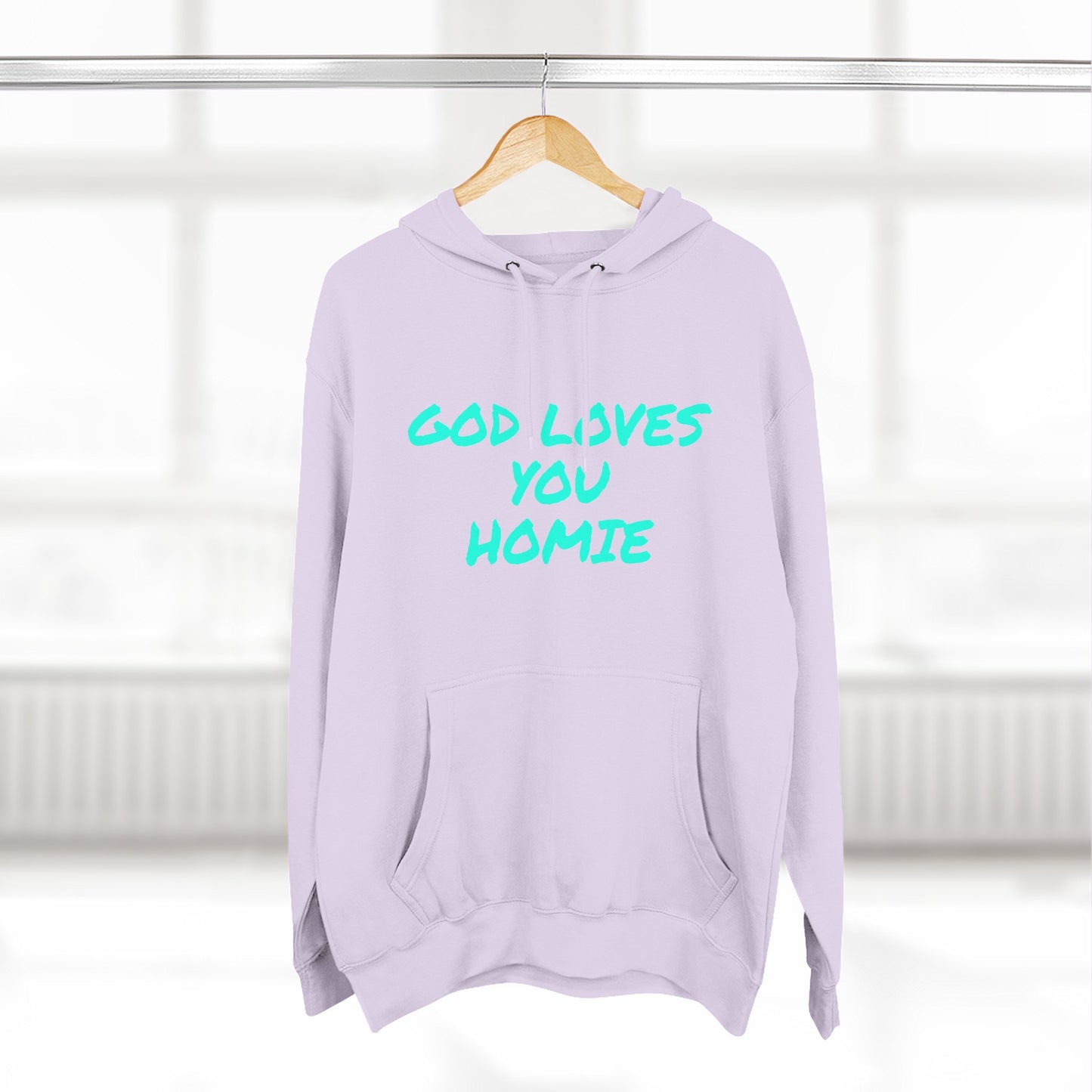 God Loves You Homie Fleece Hoodie, Motivational Sweatshirt, Spiritual Gift, Streetwear, Cozy Loungewear, Faith-Inspired Apparel
