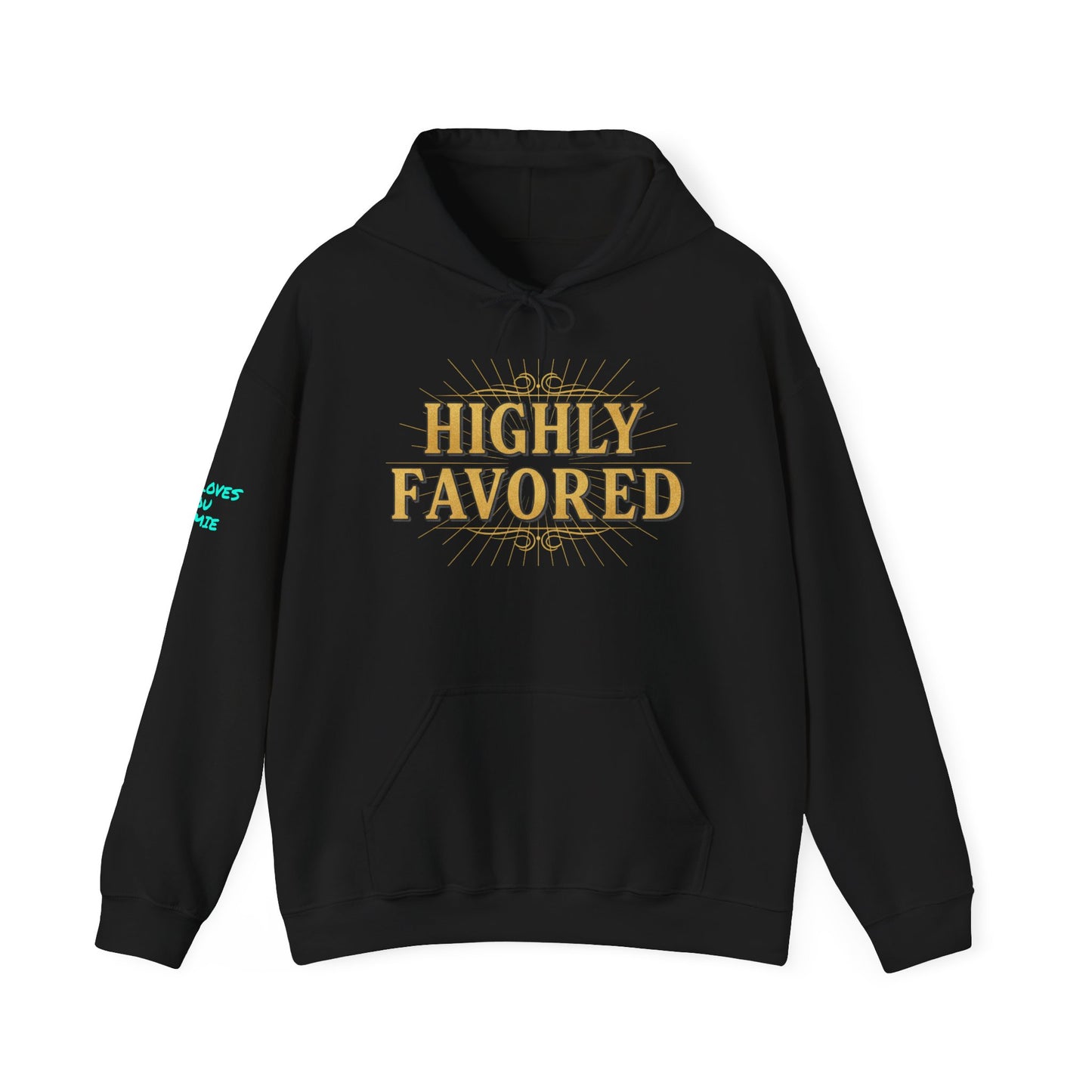 Highly Favored Hoodie — ‘Each One Teach One’ Cross Christian Pullover
