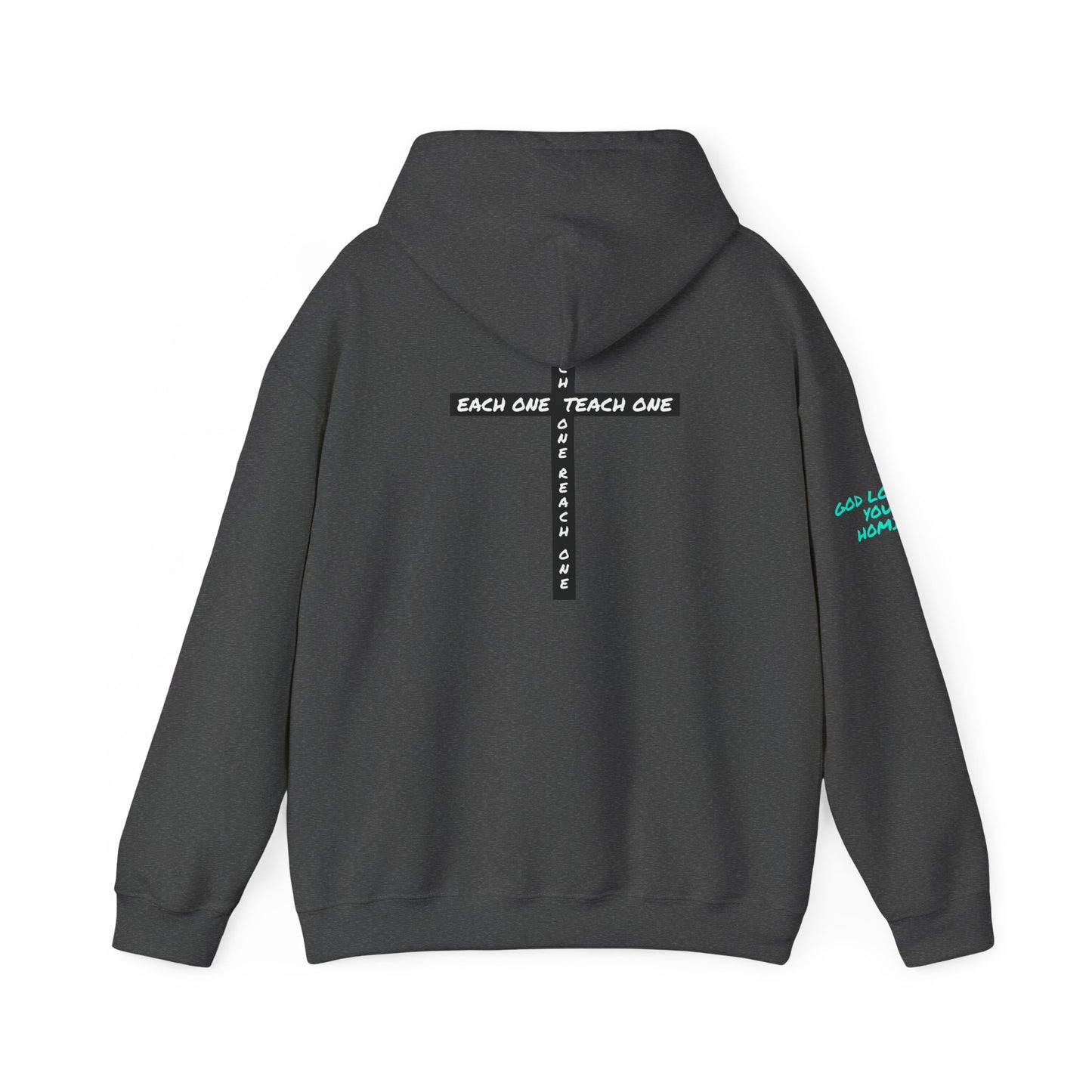 Highly Favored Hoodie — ‘Each One Teach One’ Cross Christian Pullover