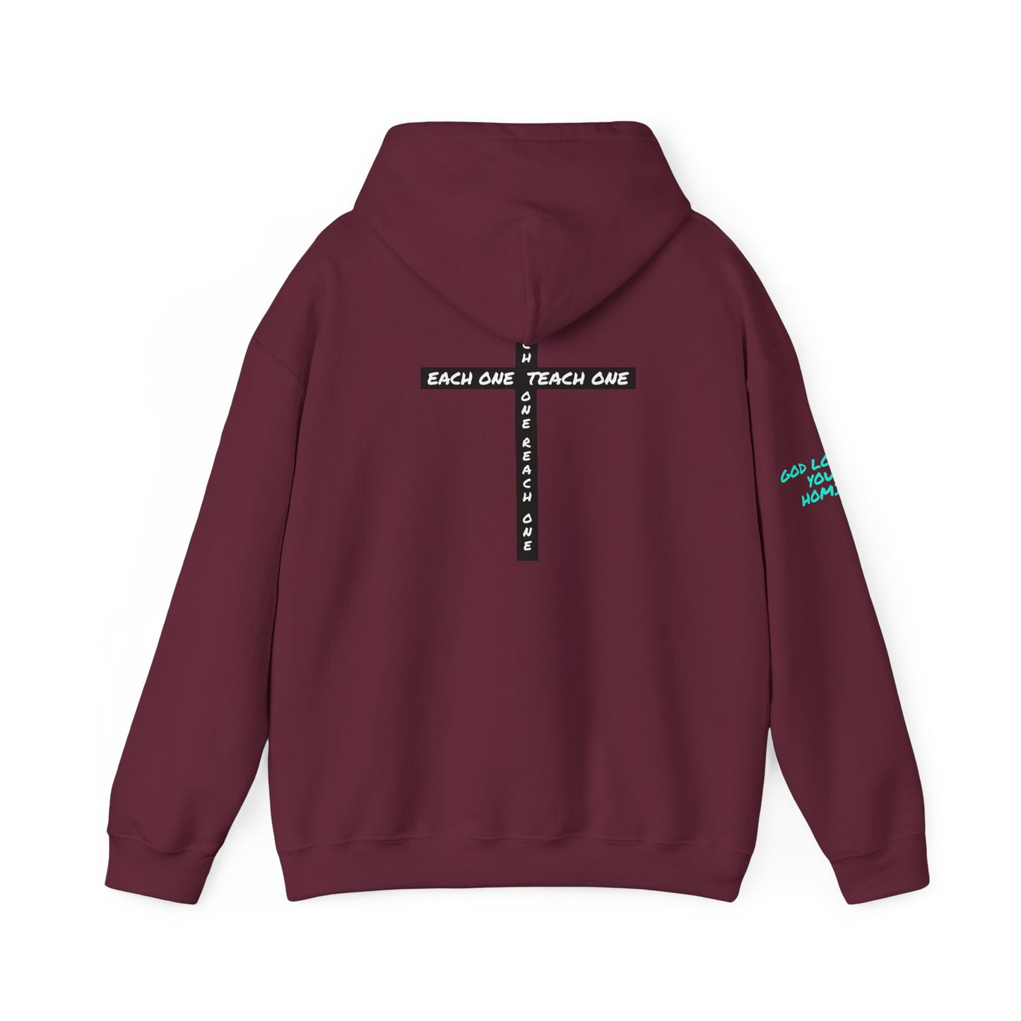 Highly Favored Hoodie — ‘Each One Teach One’ Cross Christian Pullover
